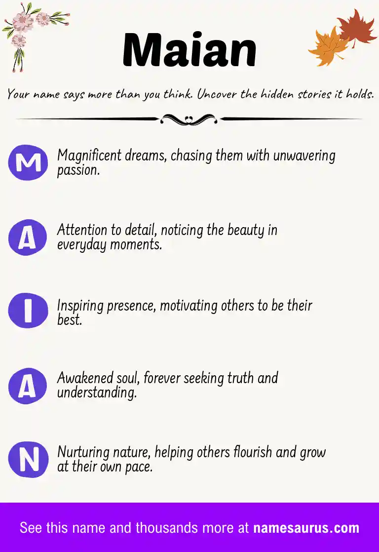 Acrostic poem about Maian.