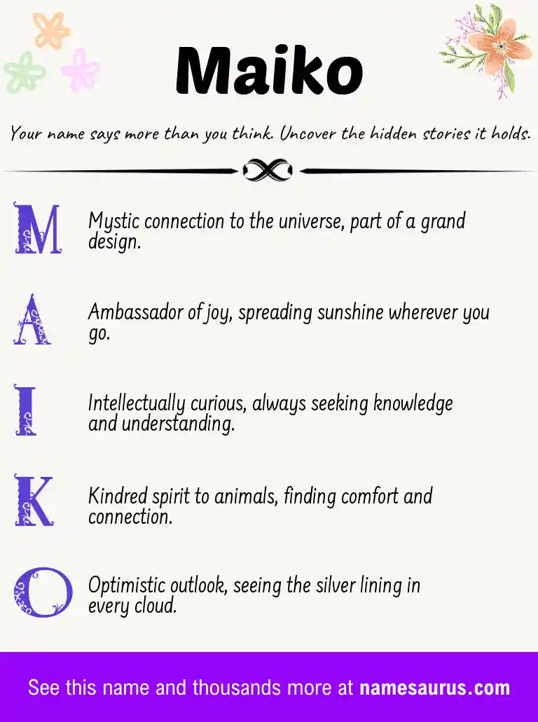 Acrostic poem about Maiko.