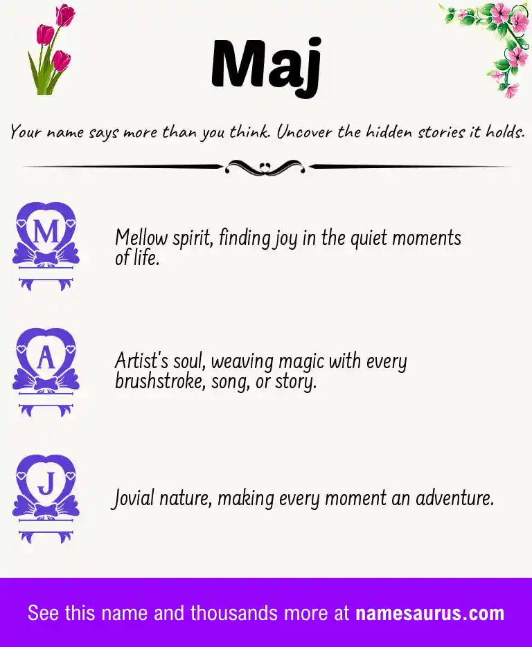 Acrostic poem about Maj.