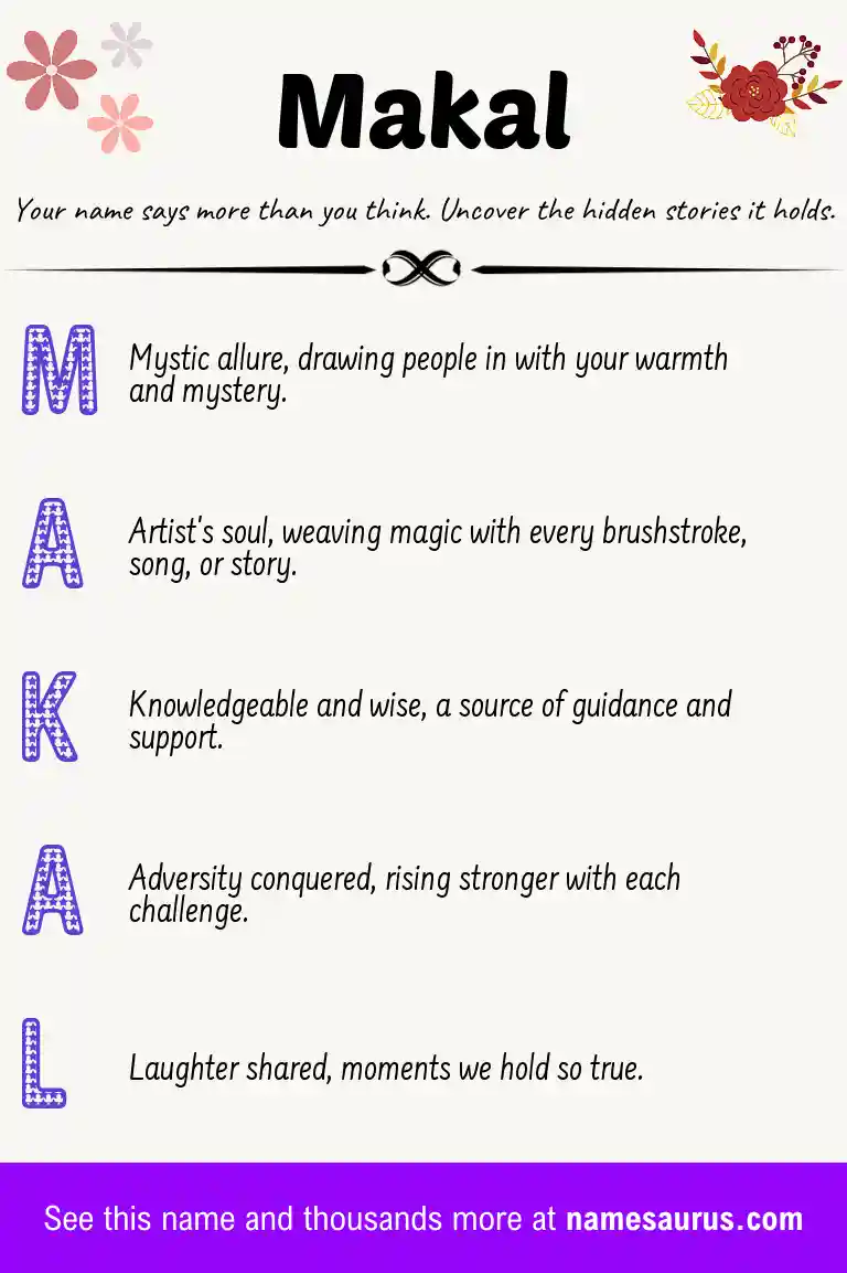 Acrostic poem about Makal.