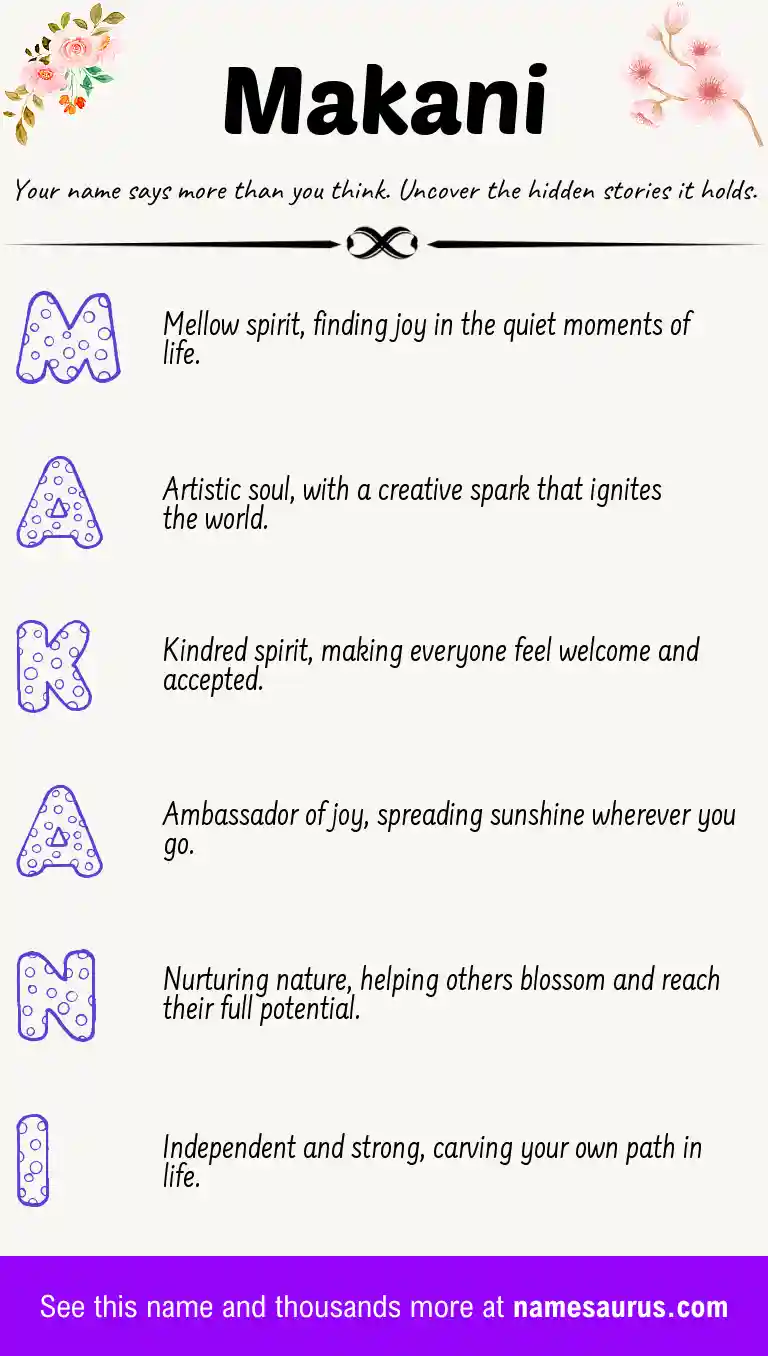 Acrostic poem about Makani.