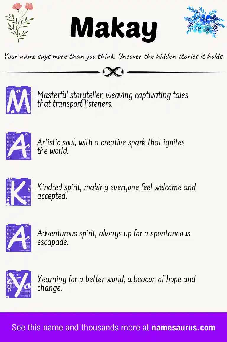 Acrostic poem about Makay.