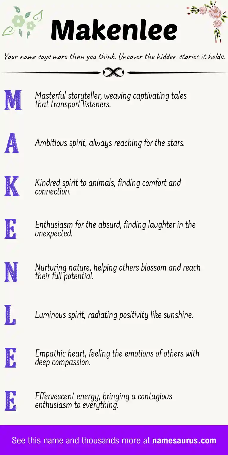 Acrostic poem about Makenlee.