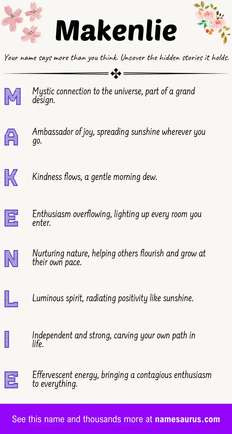 Acrostic poem about Makenlie.