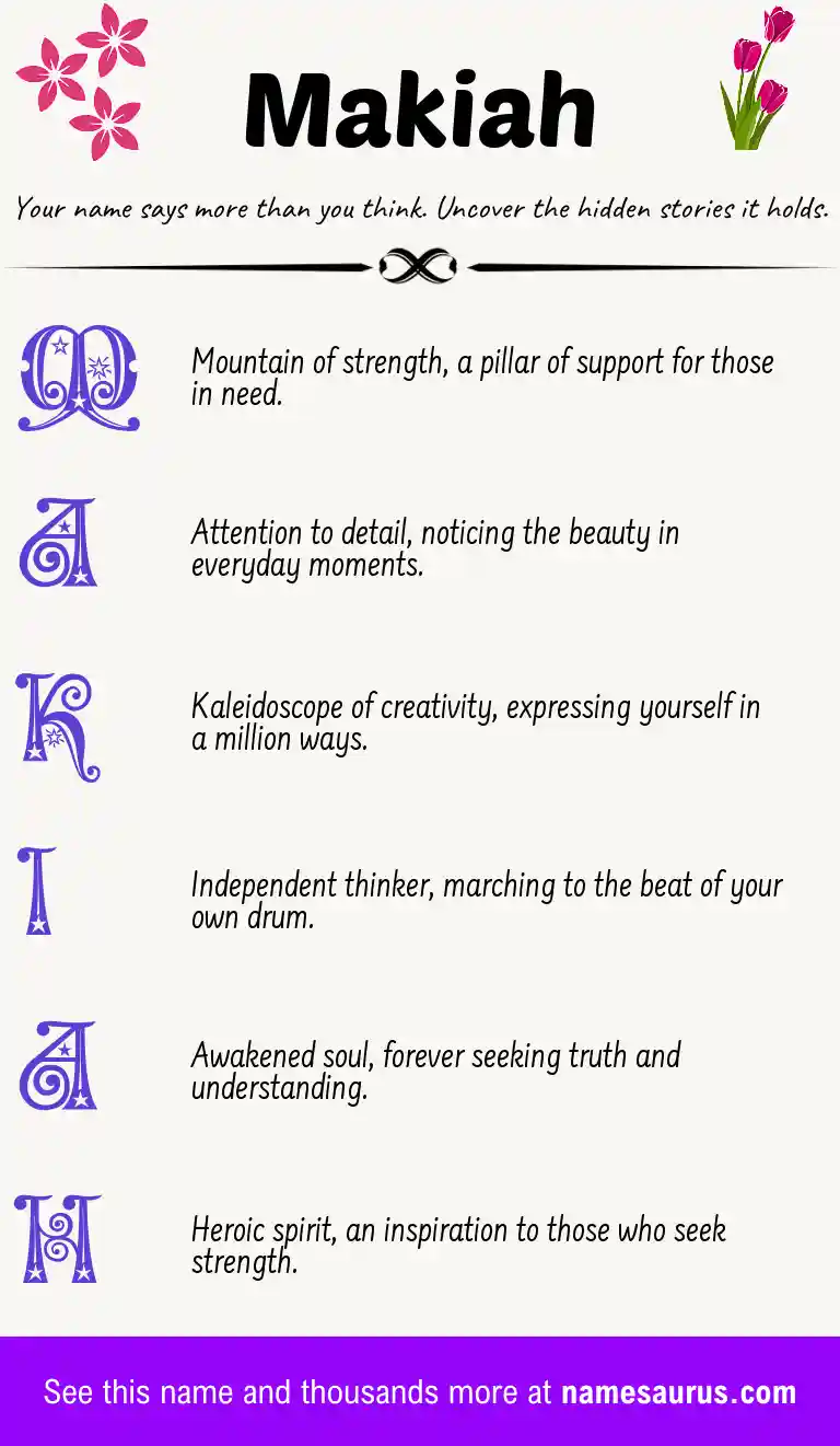 Acrostic poem about Makiah.