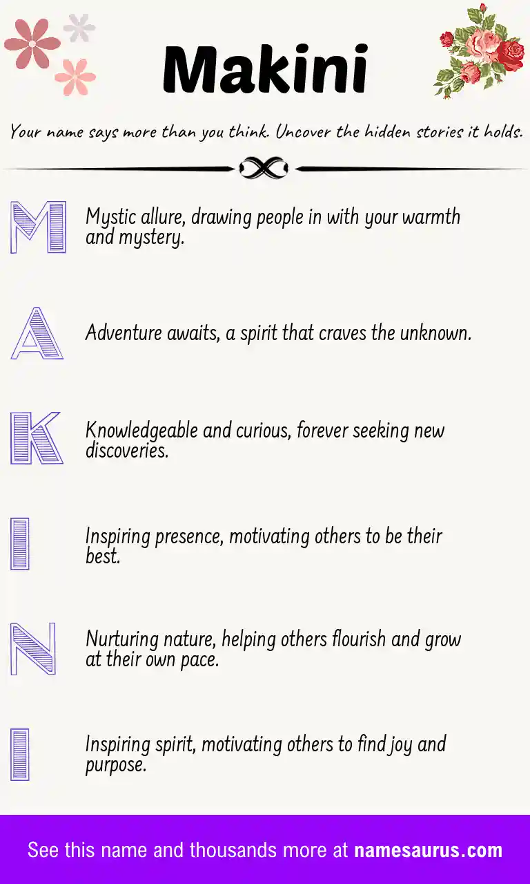 Acrostic poem about Makini.