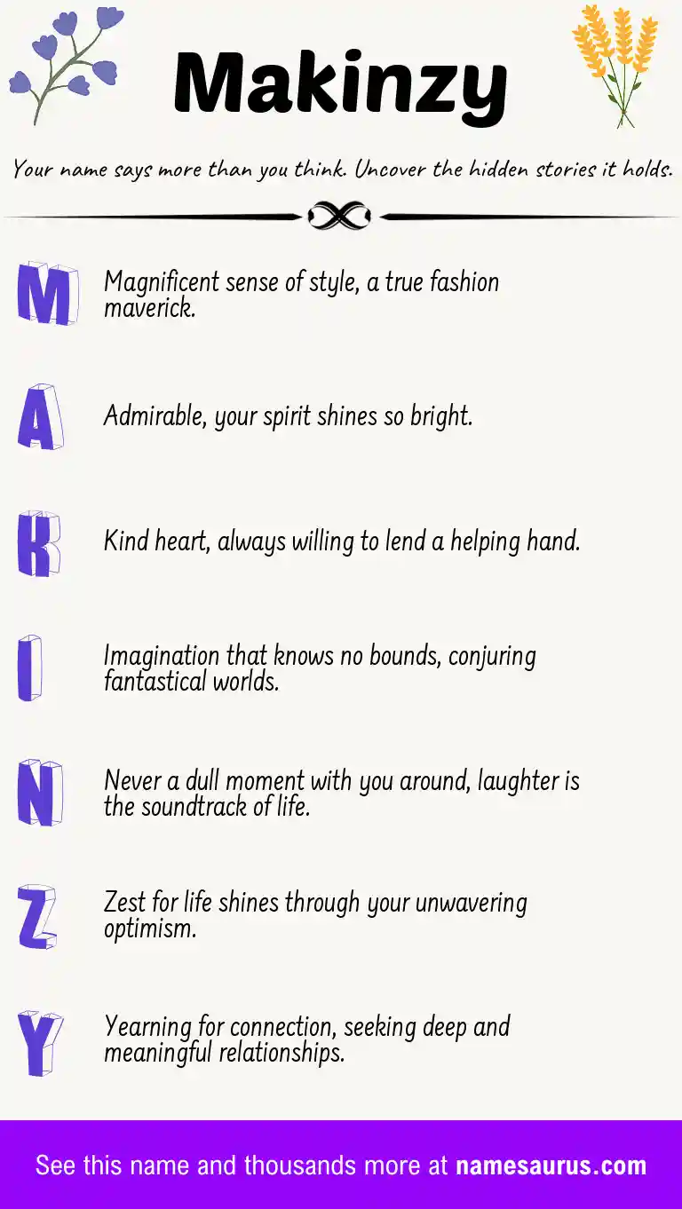 Acrostic poem about Makinzy.