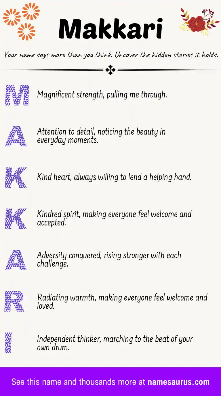 Acrostic poem about Makkari.