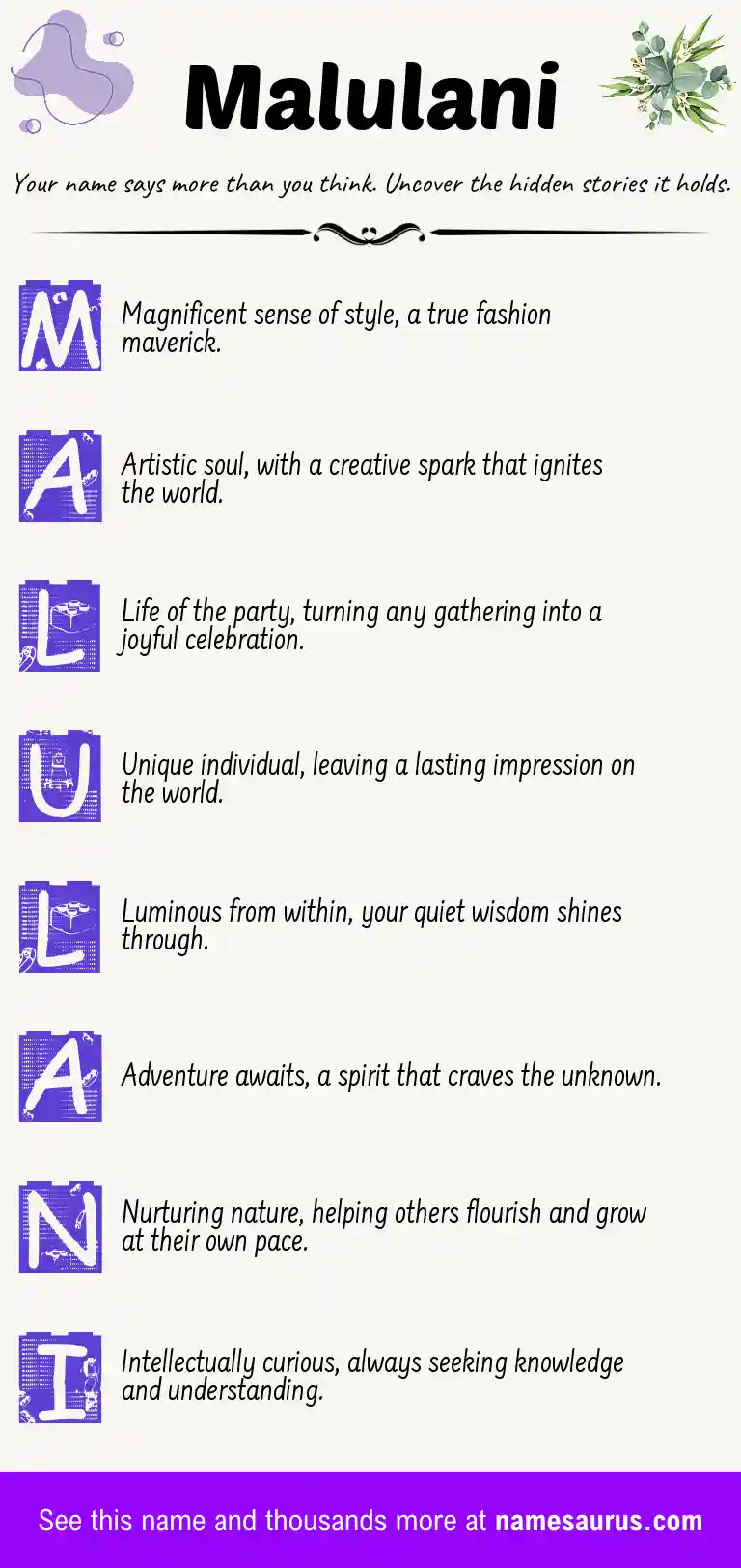 Acrostic poem about Malulani.