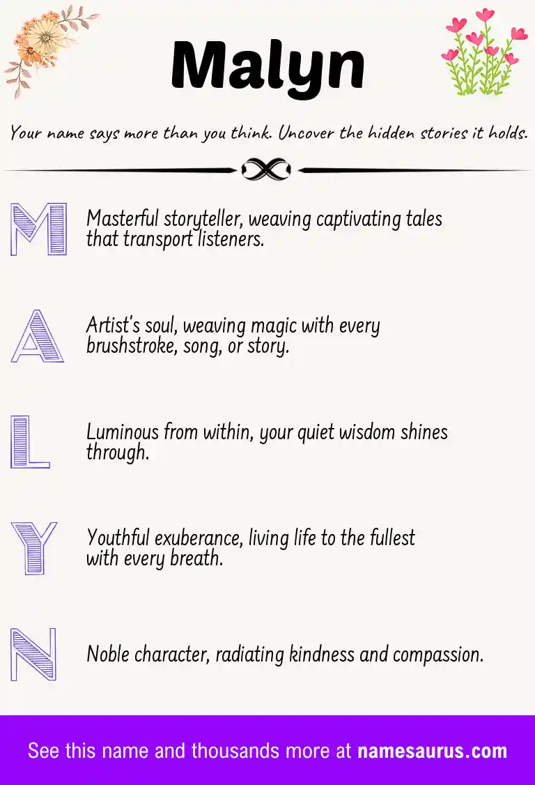 Acrostic poem about Malyn.