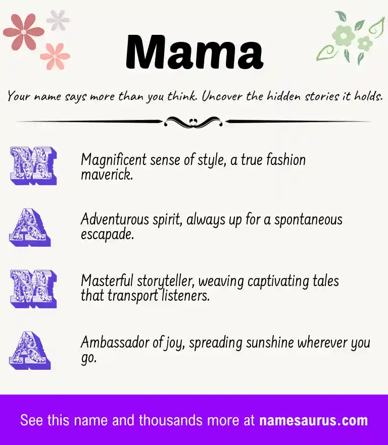 Acrostic poem about Mama.