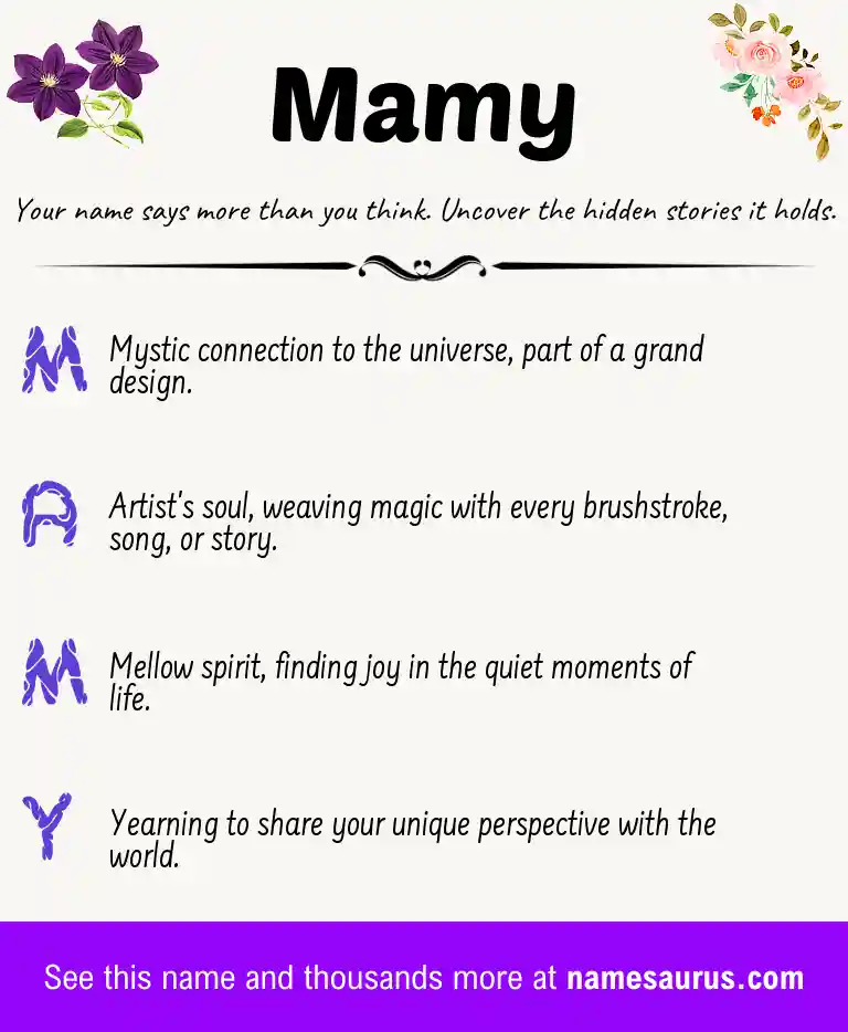 Acrostic poem about Mamy.