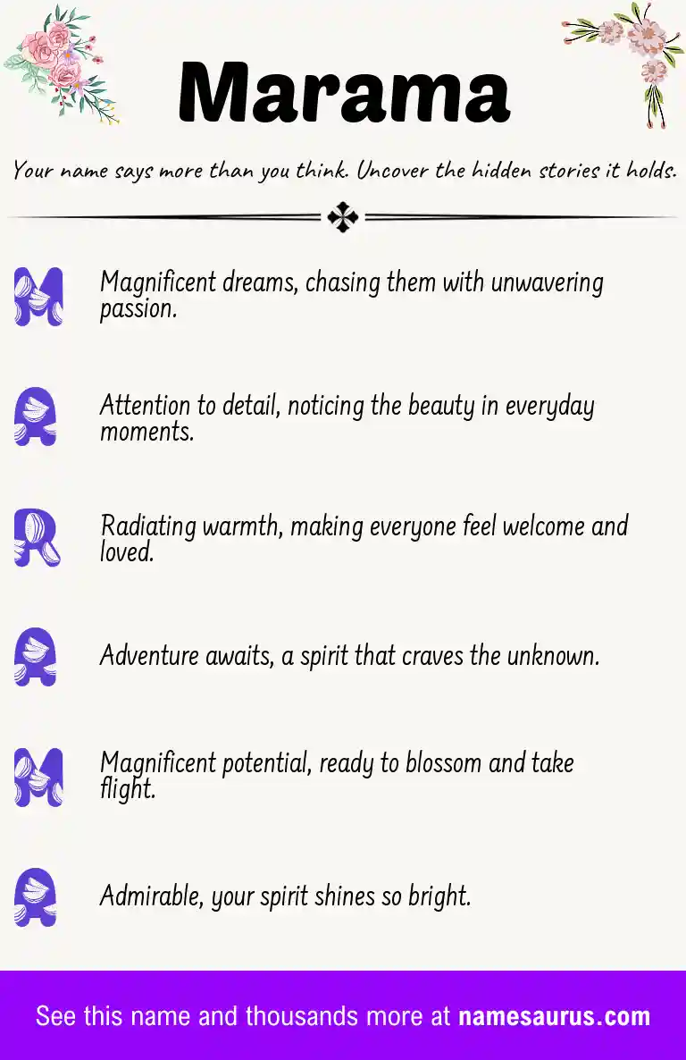 Acrostic poem about Marama.