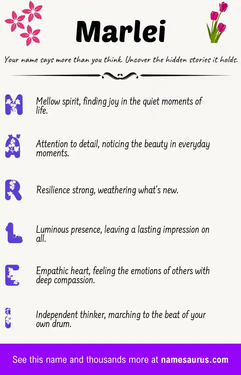 Acrostic poem about Marlei.