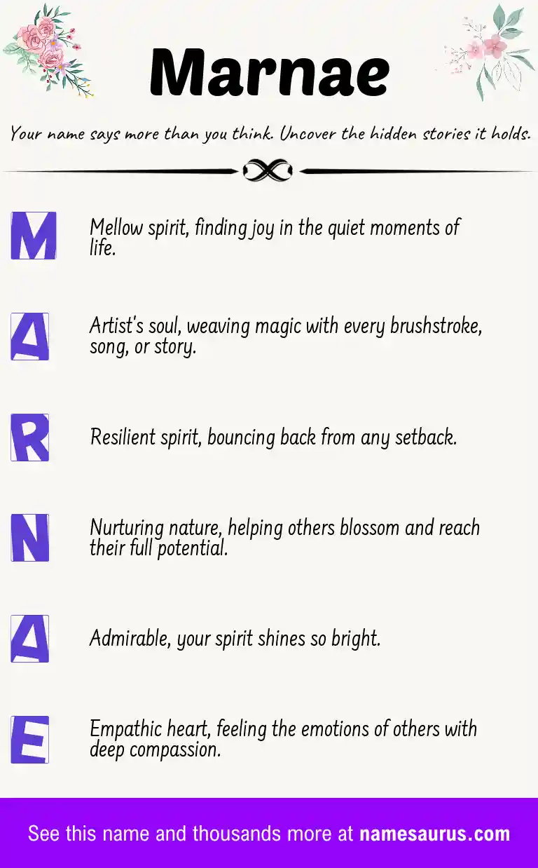 Acrostic poem about Marnae.