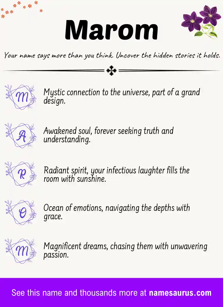 Acrostic poem about Marom.