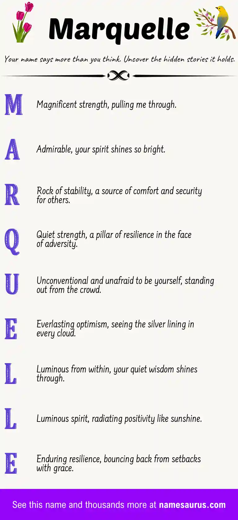 Acrostic poem about Marquelle.