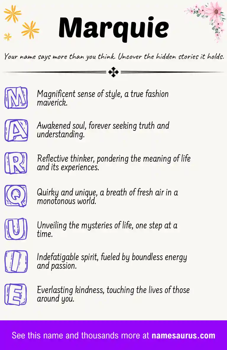 Acrostic poem about Marquie.