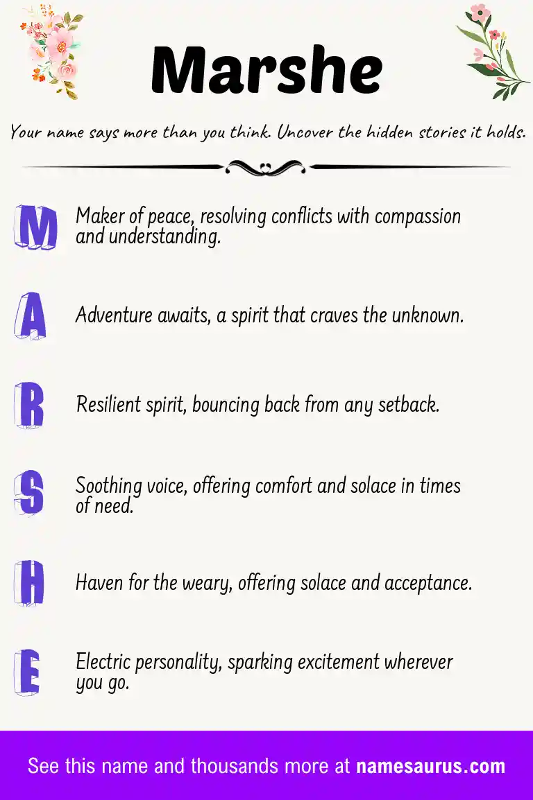 Acrostic poem about Marshe.