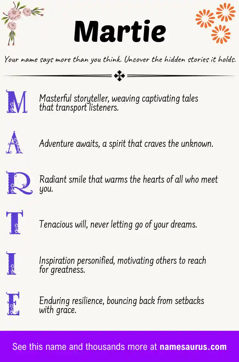 Acrostic poem about Martie.