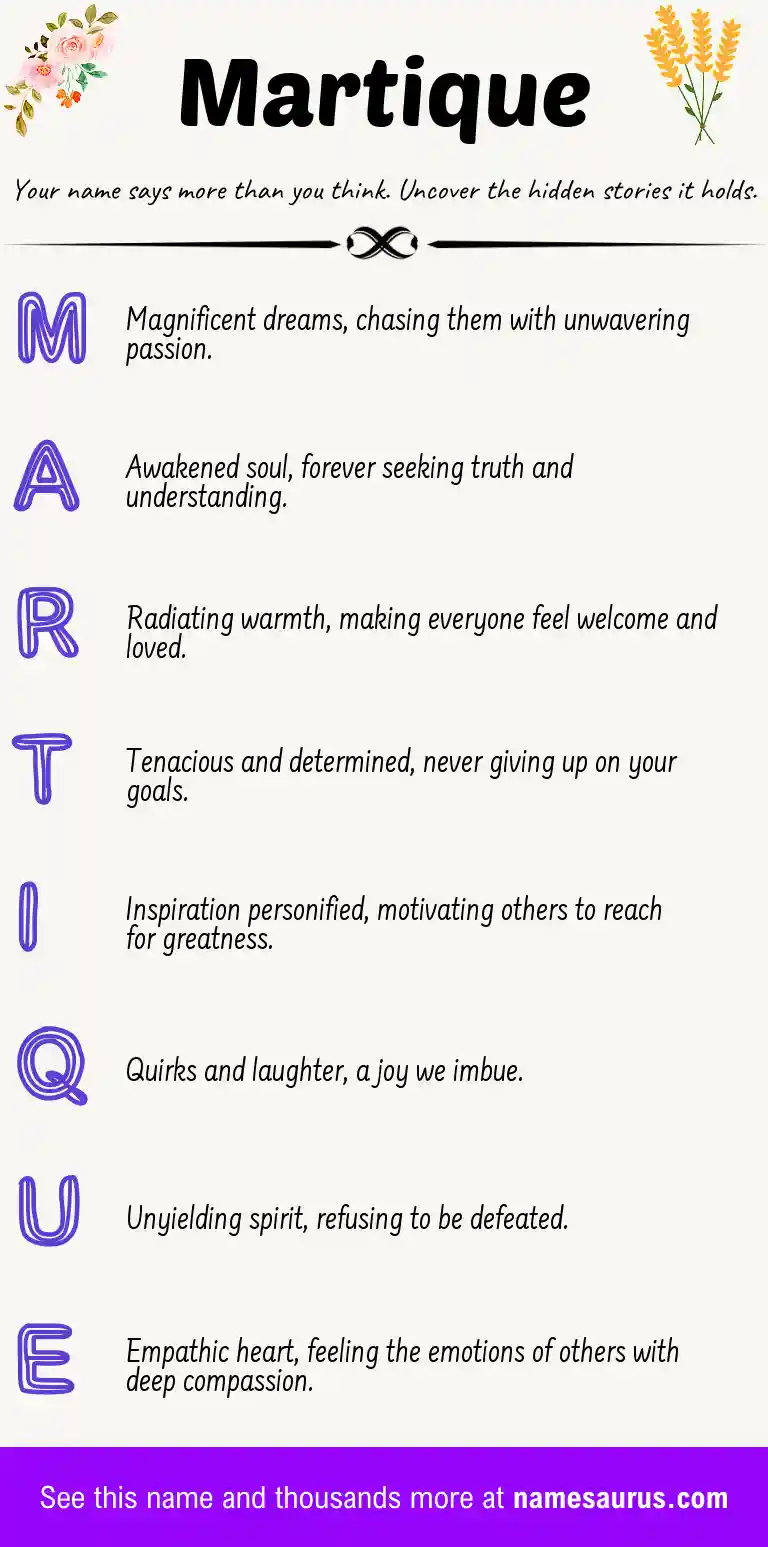 Acrostic poem about Martique.