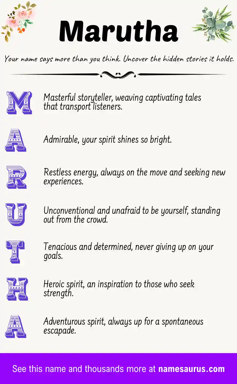 Acrostic poem about Marutha.