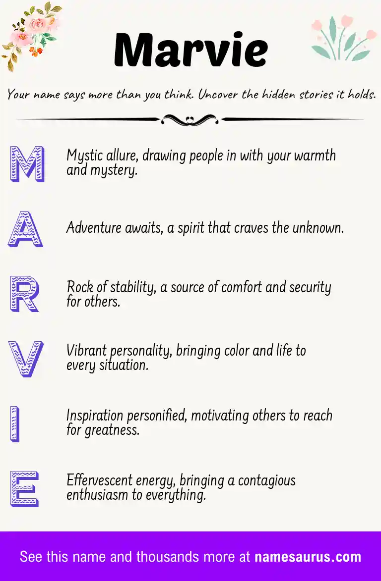 Acrostic poem about Marvie.