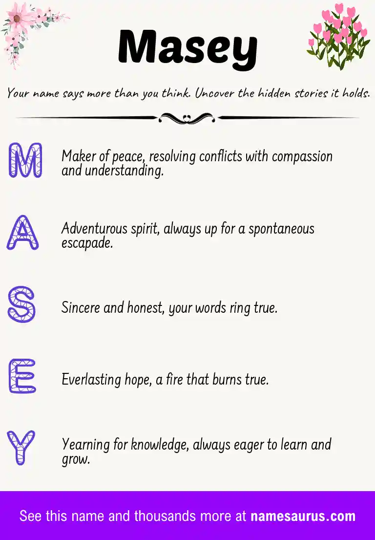 Acrostic poem about Masey.