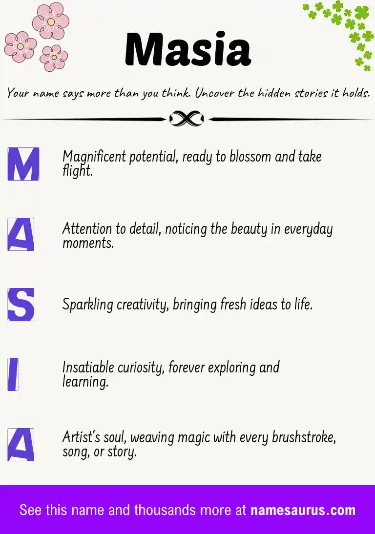 Acrostic poem about Masia.