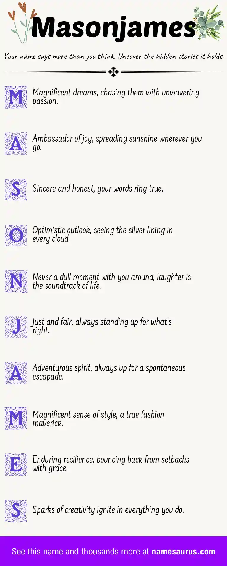 Acrostic poem about Masonjames.