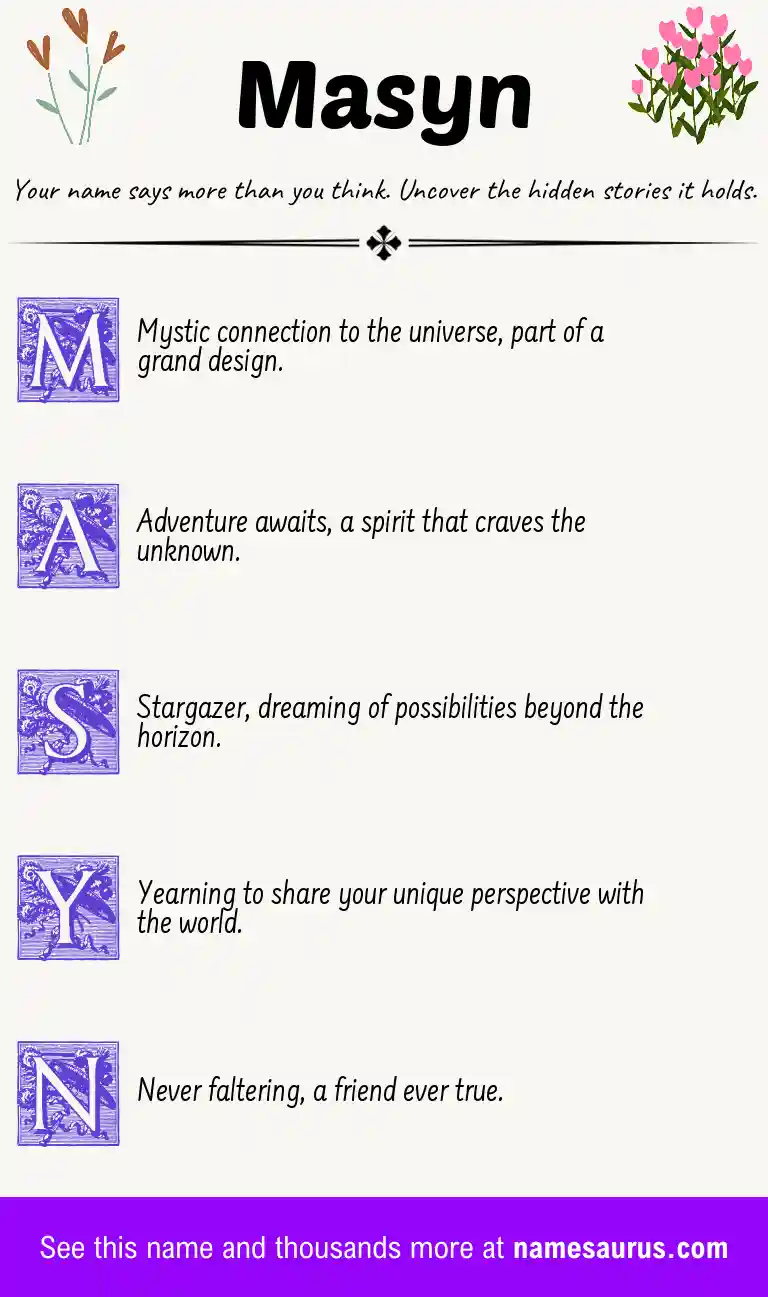 Acrostic poem about Masyn.