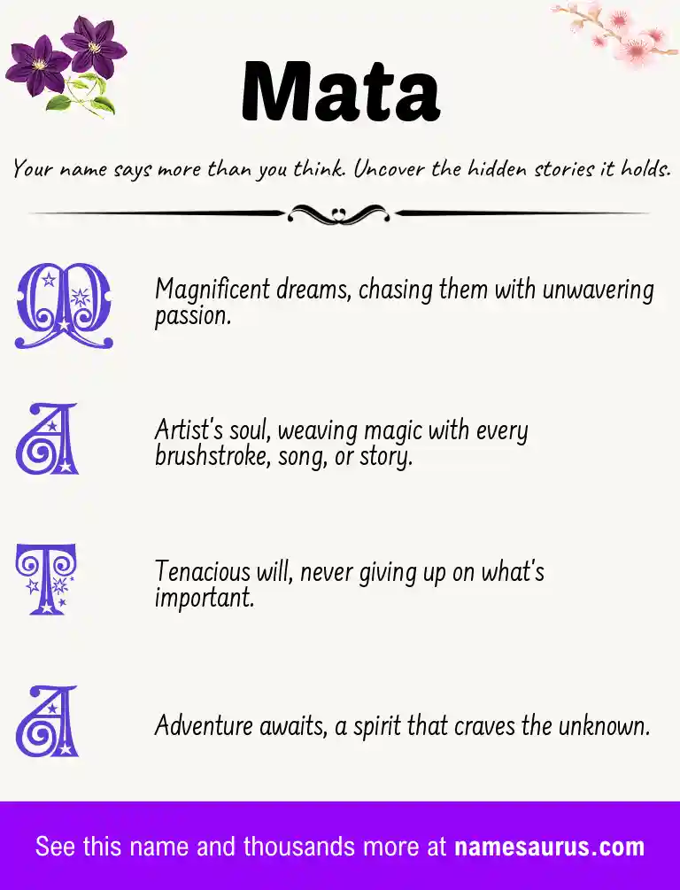 Acrostic poem about Mata.