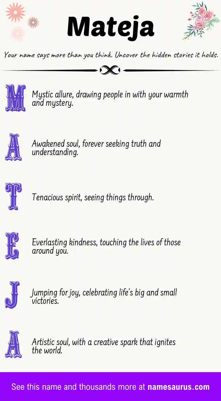 Acrostic poem about Mateja.