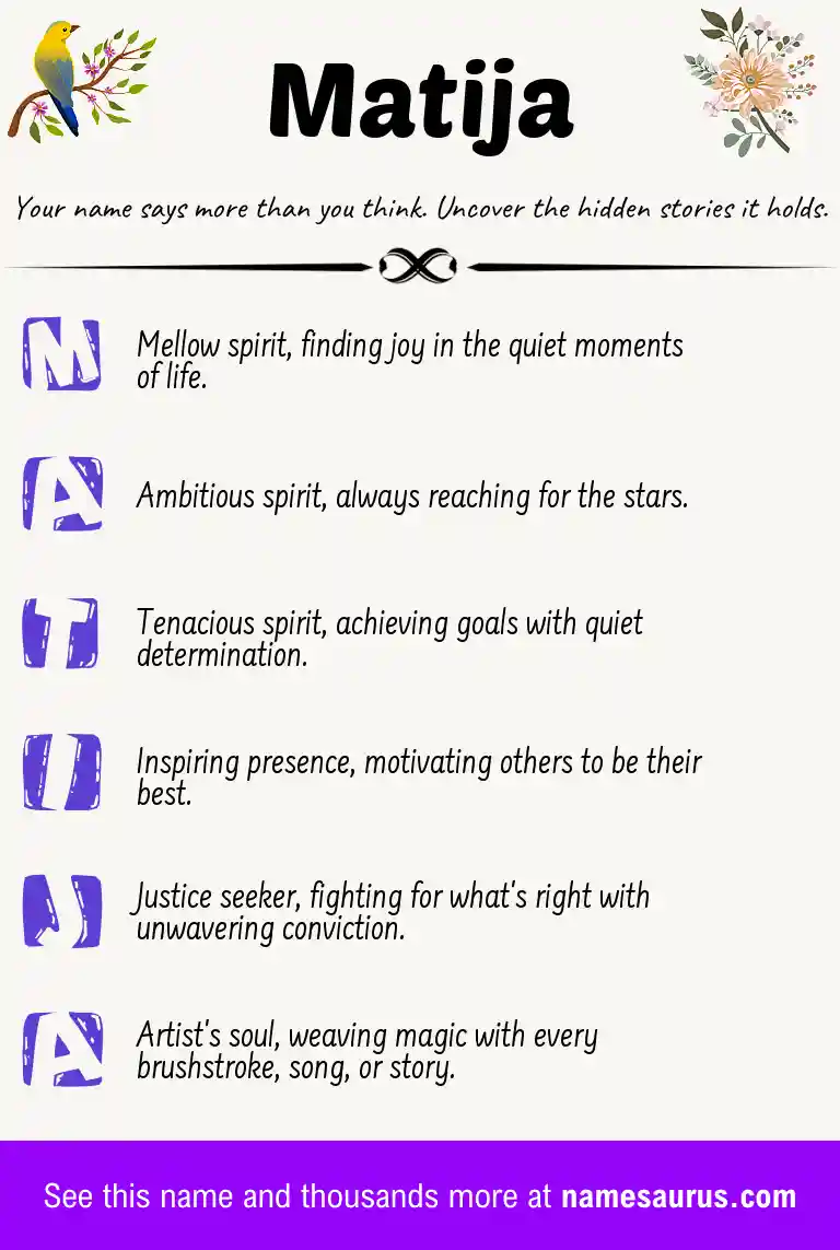 Acrostic poem about Matija.