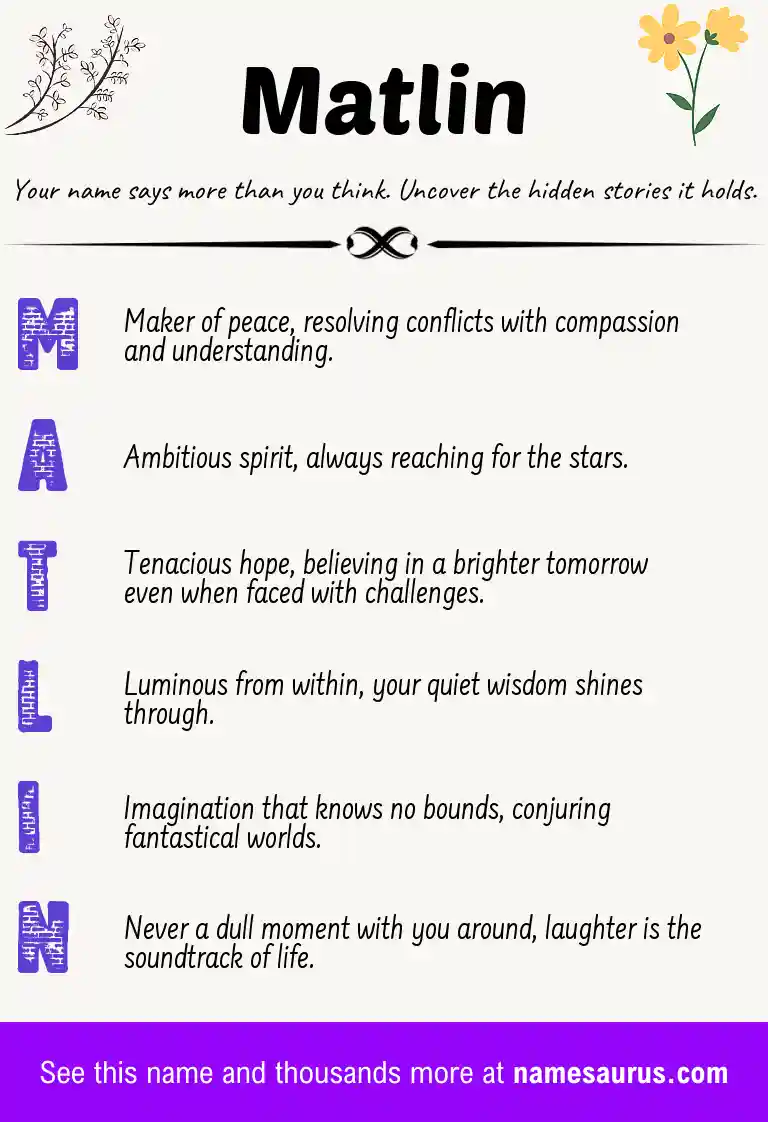 Acrostic poem about Matlin.