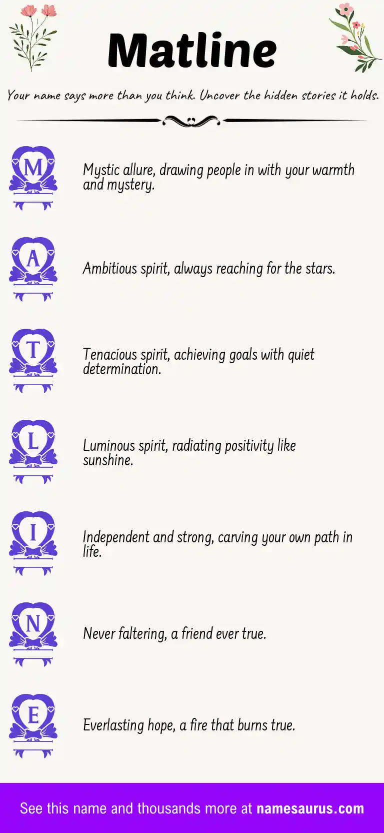 Acrostic poem about Matline.