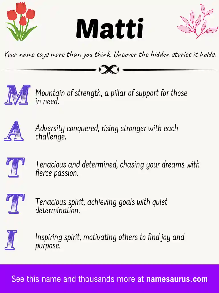 Acrostic poem about Matti.