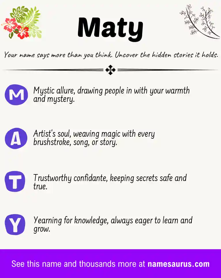 Acrostic poem about Maty.