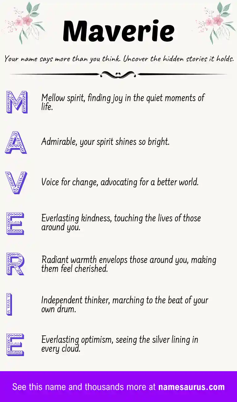 Acrostic poem about Maverie.