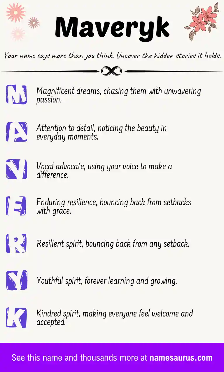 Acrostic poem about Maveryk.