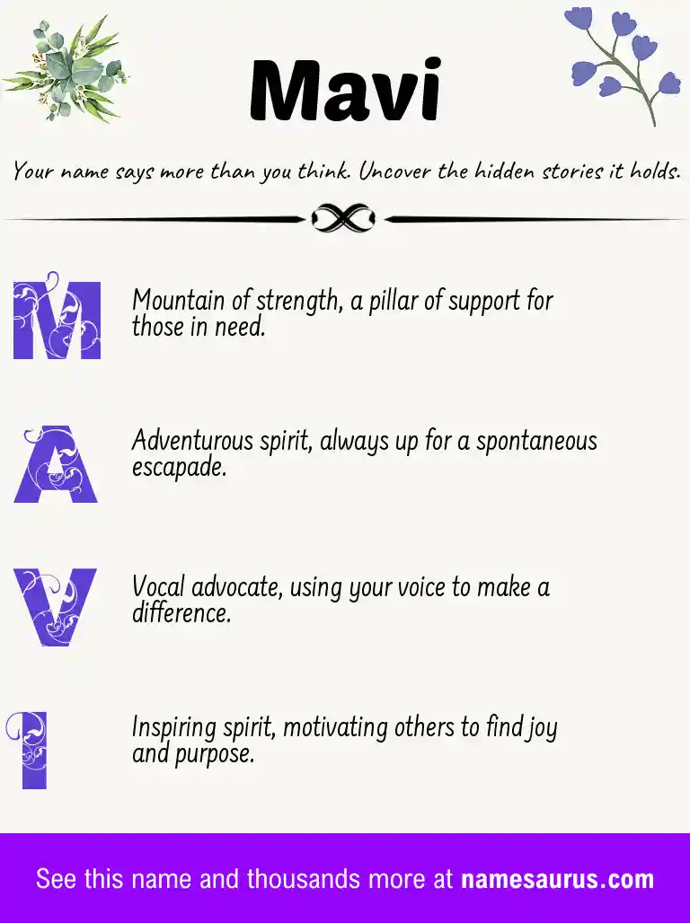 Acrostic poem about Mavi.