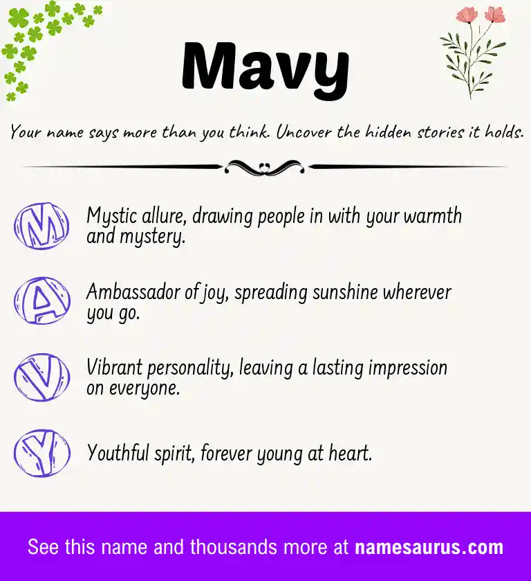 Acrostic poem about Mavy.