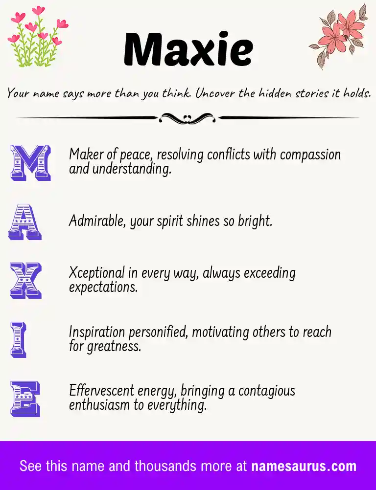 Acrostic poem about Maxie.