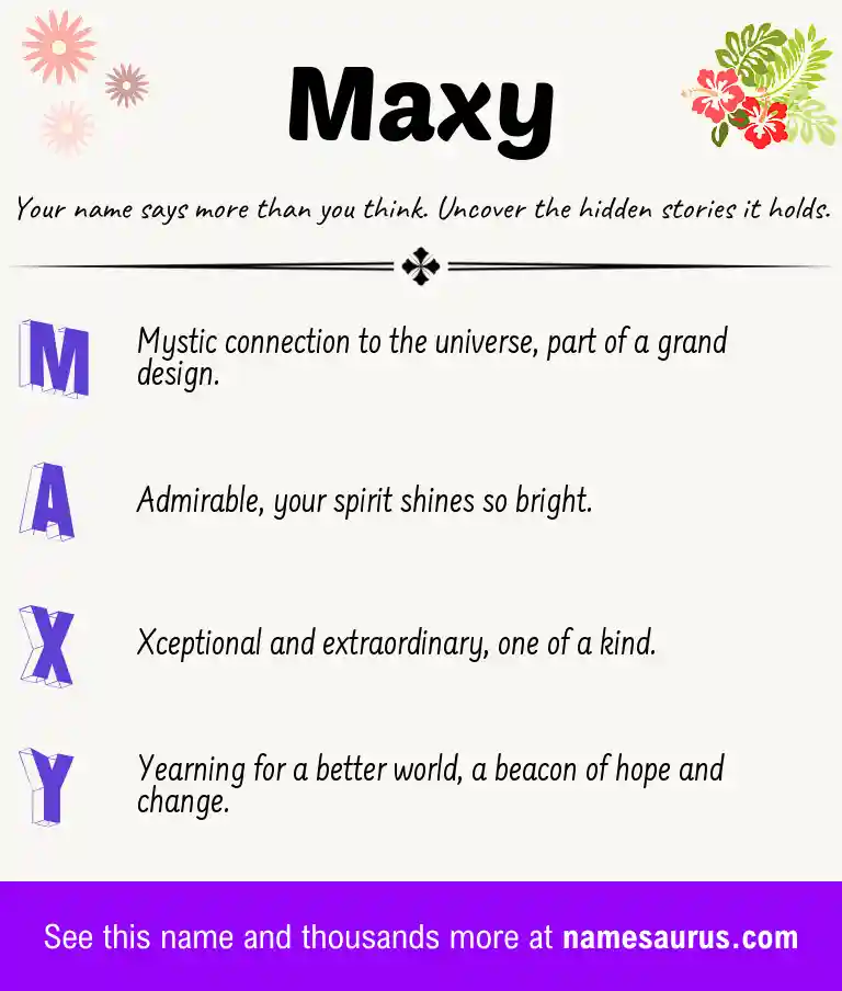 Acrostic poem about Maxy.