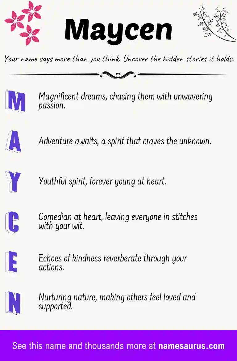 Acrostic poem about Maycen.