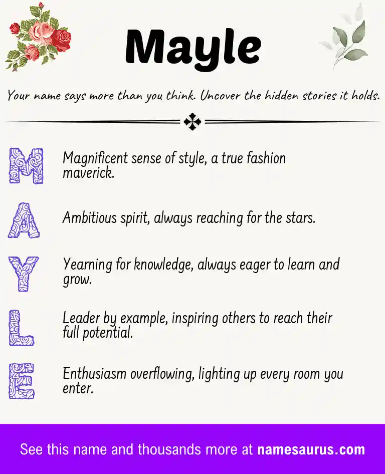 Acrostic poem about Mayle.
