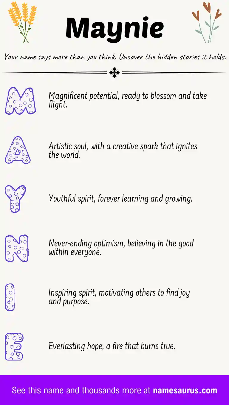 Acrostic poem about Maynie.