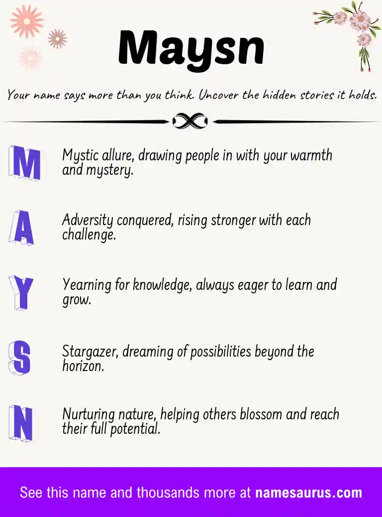 Acrostic poem about Maysn.