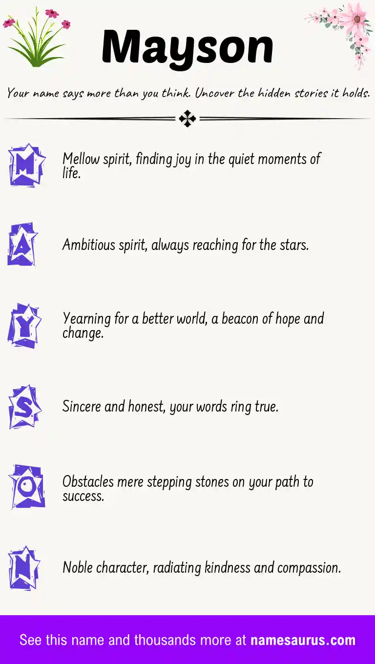 Acrostic poem about Mayson.