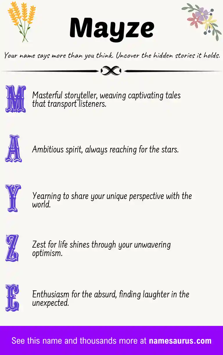 Acrostic poem about Mayze.
